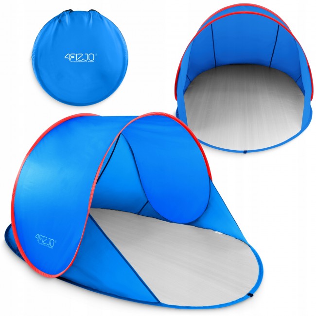 Намет пляжний 4FIZJO Pop-Up 195 x 120 см Blue/Red, що саморозкладається (P-5905973405164)