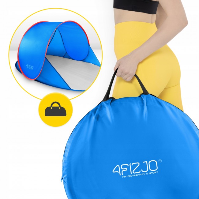 Намет пляжний 4FIZJO Pop-Up 195 x 120 см Blue/Red, що саморозкладається (P-5905973405164)