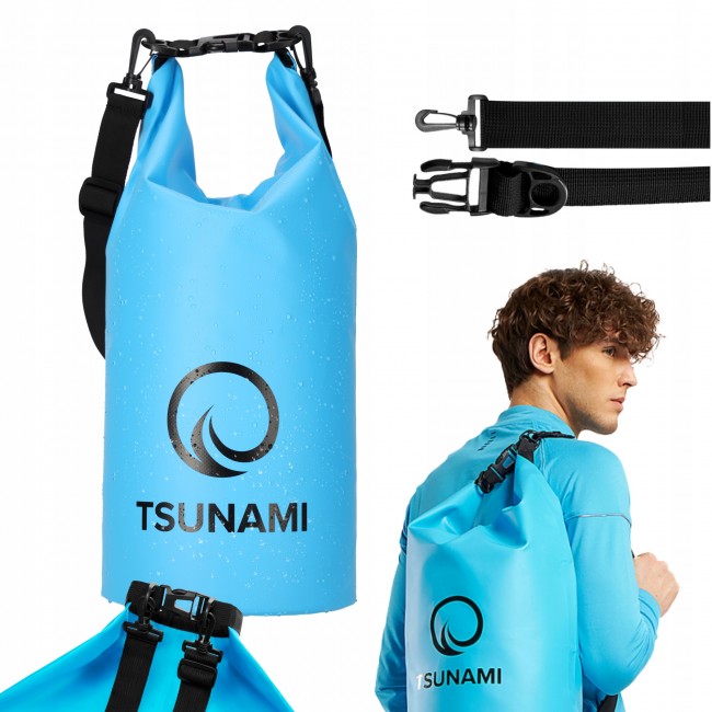 Гермомішок TSUNAMI Dry Pack 10 л водозахисний Sky Blue (P-5905973400046)