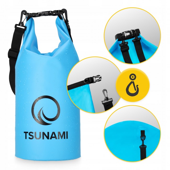 Гермомішок TSUNAMI Dry Pack 10 л водозахисний Sky Blue (P-5905973400046)
