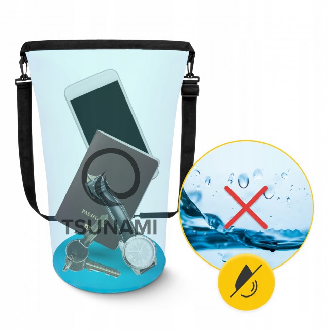 Гермомішок TSUNAMI Dry Pack 10 л водозахисний Sky Blue (P-5905973400046)