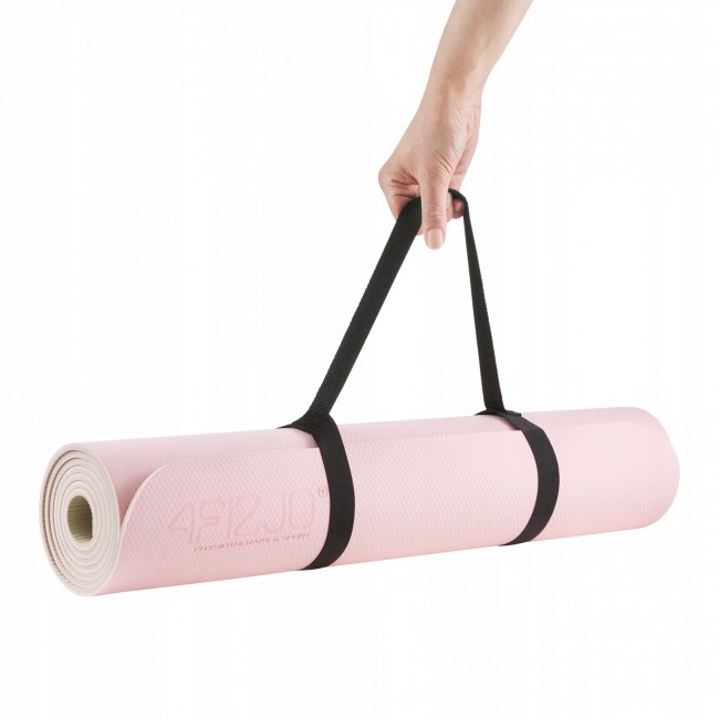 Коврик (мат) спортивный 4FIZJO TPE 180 x 60 x 0.6 см для йоги и фитнеса Pink/Grey (P-5907739317063)