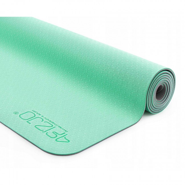 Килимок спортивний 4FIZJO TPE 4 мм для йоги 4FJ0335 Mint/Grey