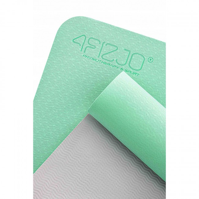 Килимок спортивний 4FIZJO TPE 4 мм для йоги 4FJ0335 Mint/Grey