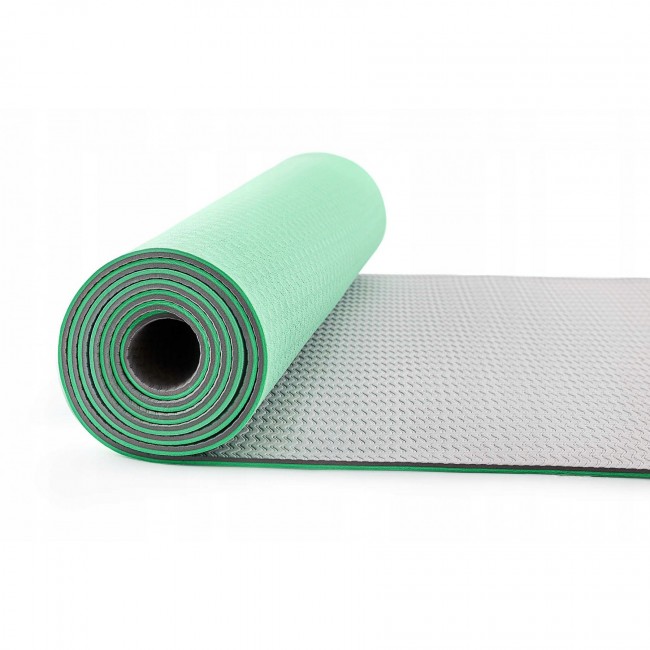 Килимок спортивний 4FIZJO TPE 4 мм для йоги 4FJ0335 Mint/Grey