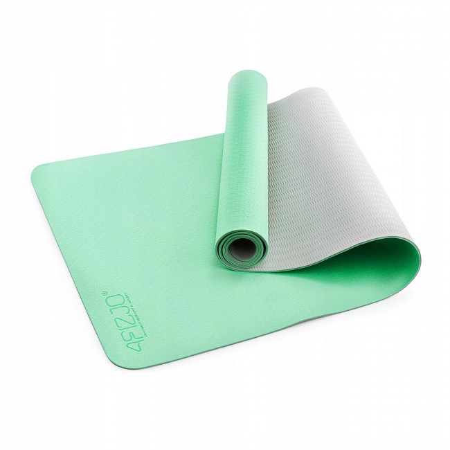 Килимок спортивний 4FIZJO TPE 4 мм для йоги 4FJ0335 Mint/Grey