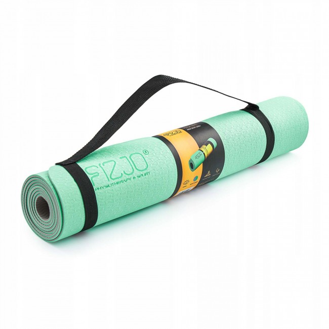 Килимок спортивний 4FIZJO TPE 4 мм для йоги 4FJ0335 Mint/Grey