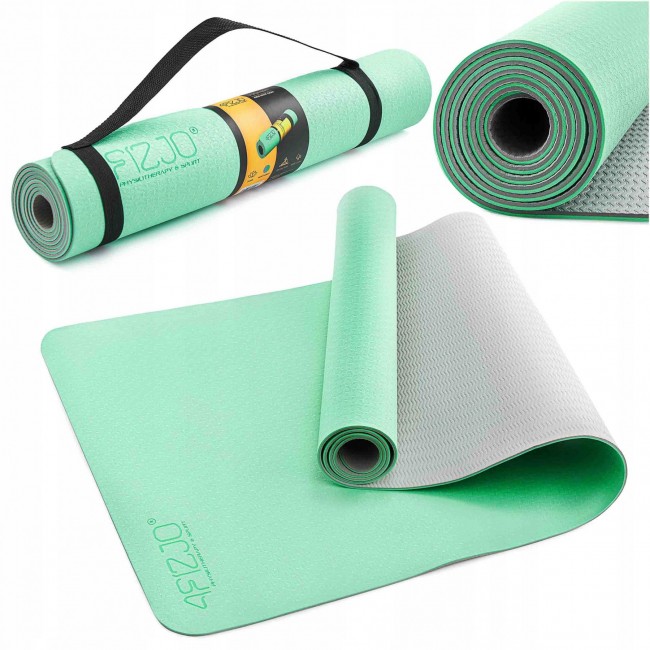 Килимок спортивний 4FIZJO TPE 4 мм для йоги 4FJ0335 Mint/Grey Килимок спортивний 4FIZJO TPE 4 мм для йоги 4FJ0335 Mint/Grey