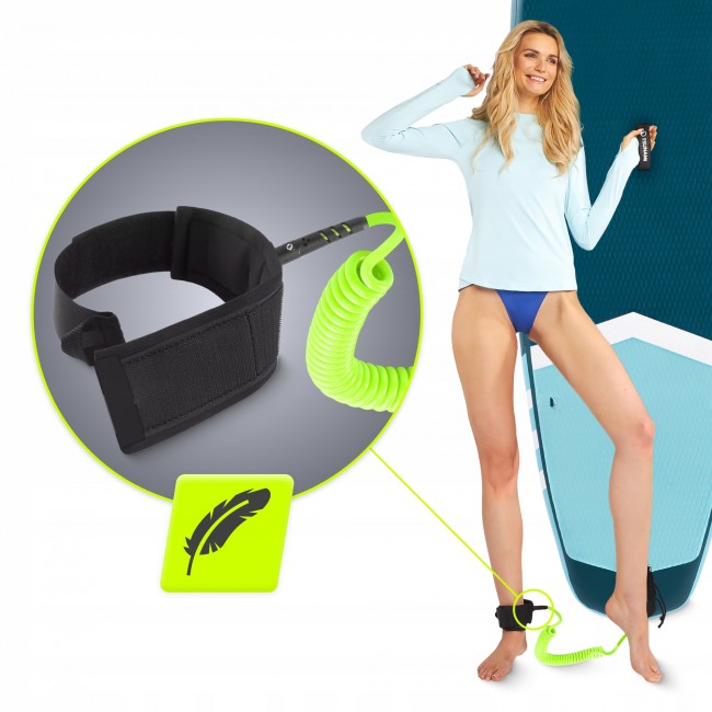 Лиш страховочный для SUP доски TSUNAMI SUP-Leash Black/Green (P-5907739316479)