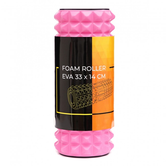 Массажный ролик Cornix EVA 33 x 14 см (валик, роллер) XR-0339 Pink
