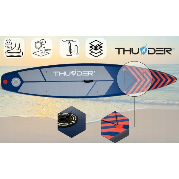 Надувная SUP доска THUNDER Steel 365 см з веслом Red