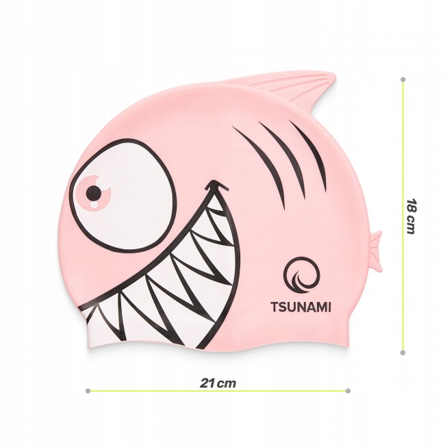 Шапочка для плавання TSUNAMI Shark дитяча Pink (P-5905973401821)