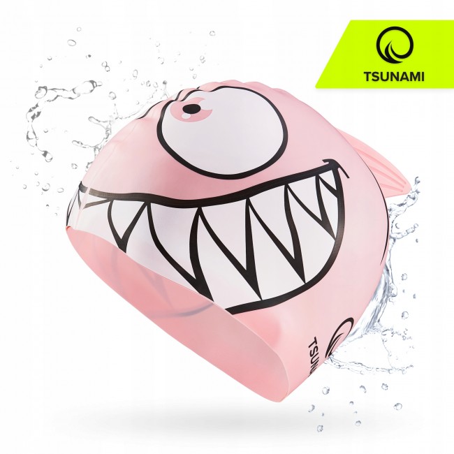 Шапочка для плавання TSUNAMI Shark дитяча Pink (P-5905973401821)