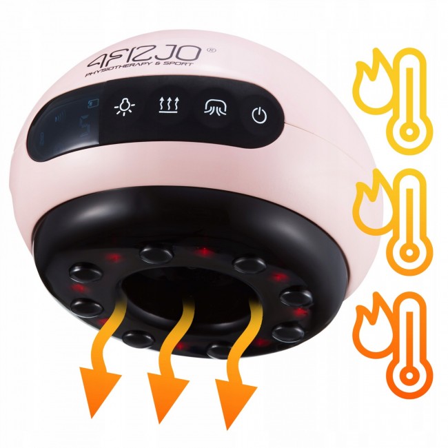 Массажная вакуумная банка 4FIZJO аккумуляторная с ИК прогревом Pink (P-5907739318701)
