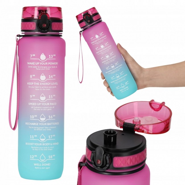 Бутылка для воды спортивная 4FIZJO 1000 мл Pink/Sky Blue (P-5905973400770)