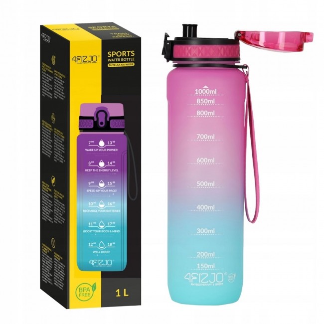 Бутылка для воды спортивная 4FIZJO 1000 мл Pink/Sky Blue (P-5905973400770)