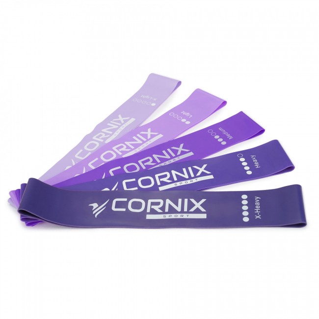 Гумки для фітнесу Cornix Mini Power Band набір 5 шт 1-20 кг XR-0253