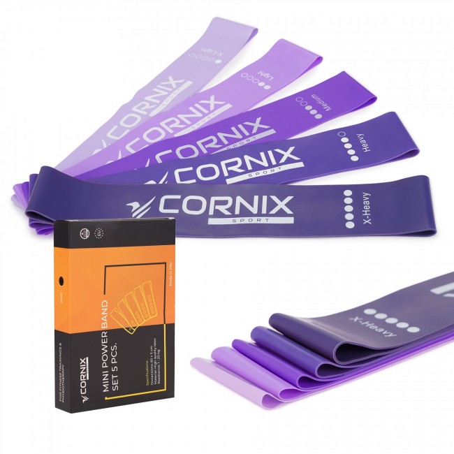 Гумки для фітнесу Cornix Mini Power Band набір 5 шт 1-20 кг XR-0253 Гумки для фітнесу Cornix Mini Power Band набір 5 шт 1-20 кг XR-0253
