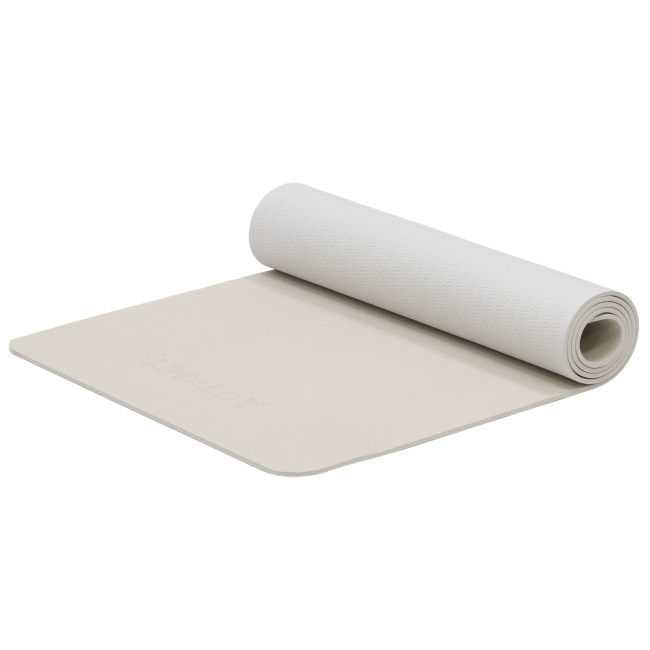 Коврик спортивный Actiget TPE 183 x 61 x 0.6 см для йоги и фитнеса ACT0025 Biege/Grey