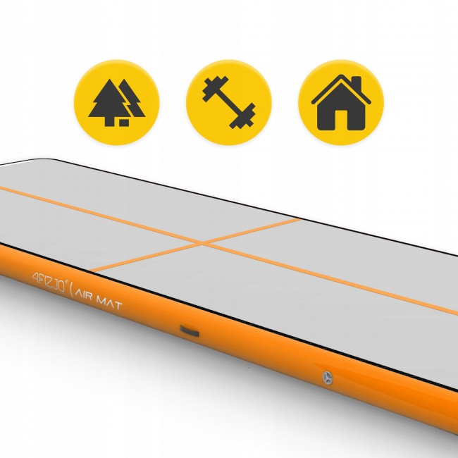 Мат надувной гимнастический 4FIZJO Air Track Mat 500 x 200 x 20 см White/Orange (P-5907739312051)