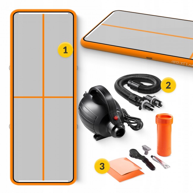 Мат надувной гимнастический 4FIZJO Air Track Mat 500 x 200 x 20 см White/Orange (P-5907739312051)