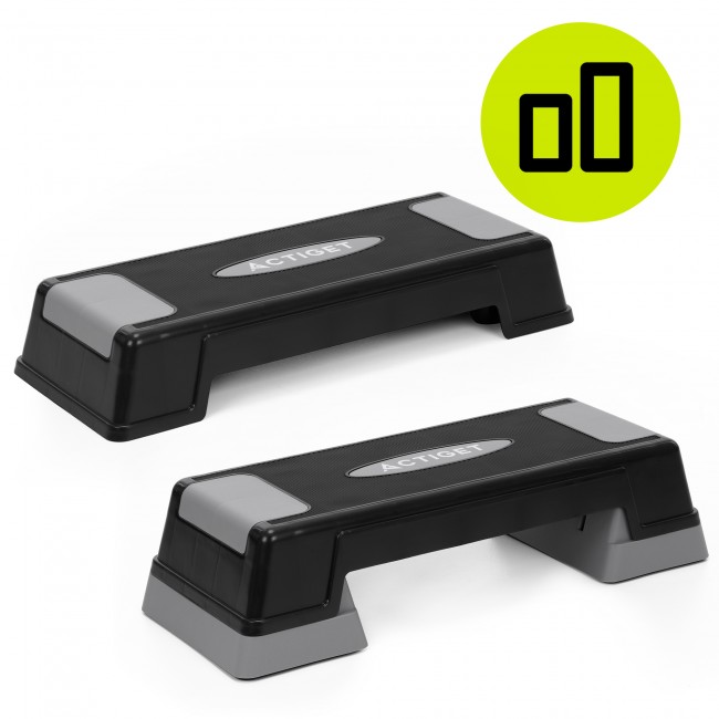 Степ-платформа 2-ступенчатая Actiget 73 х 28.5 х 12-17.5 см ACT0120 Black/Grey