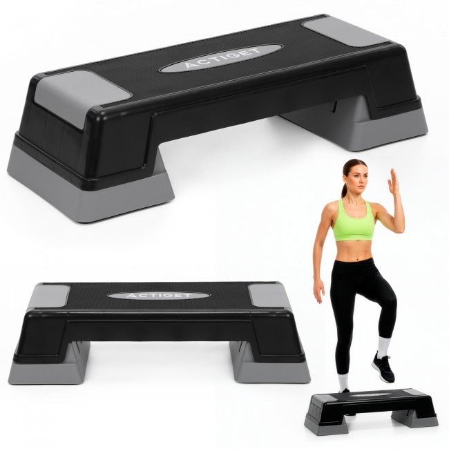 Степ-платформа 2-ступенчатая Actiget 73 х 28.5 х 12-17.5 см ACT0120 Black/Grey