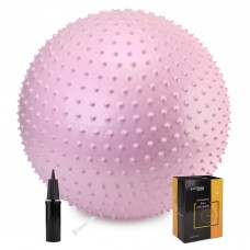 М'яч для фітнесу (фітбол) Cornix 55 см масажний Anti-Burst XR-0473 Light Pink