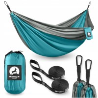 Туристичний гамак Mountain Goat 300 x 200 см двомісний, підвісний Grey/Turquoise (P-5905973407977)