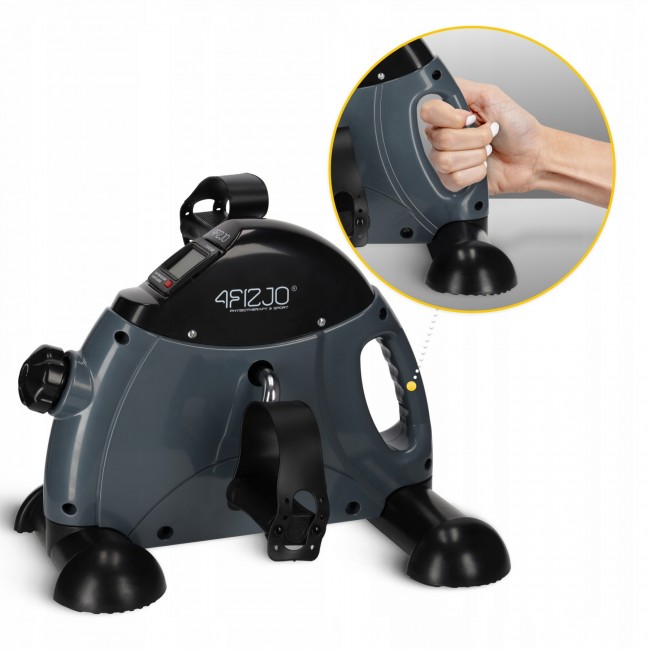 Міні велотренажер 4FIZJO Active 2 в 1 для рук та ніг Grey/Black (P-5905973401708)
