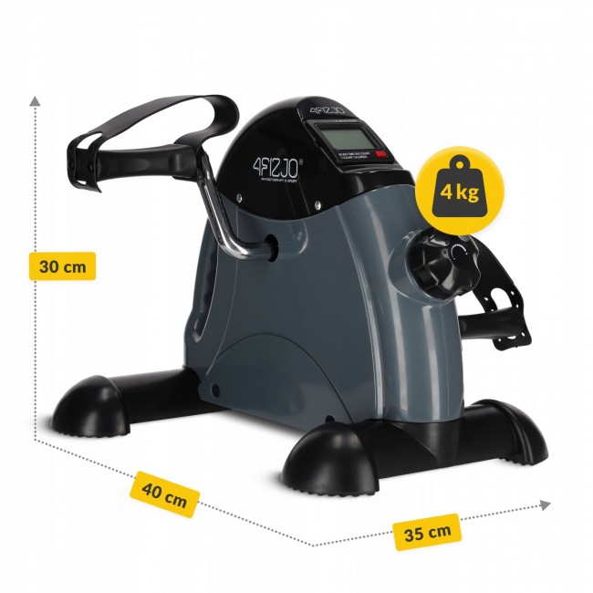 Міні велотренажер 4FIZJO Active 2 в 1 для рук та ніг Grey/Black (P-5905973401708)