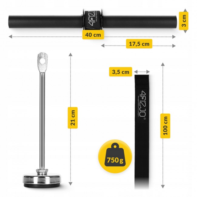 Тренажер для запястий и предплечий 4FIZJO Wrist Roller Black (P-5905973400350)