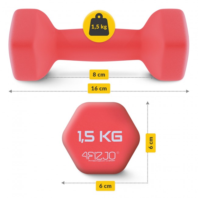 Гантелі для фітнесу вінілові 4FIZJO Classic 2 x 1.5 кг (P-5907739311962)
