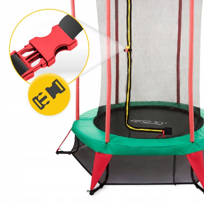Батут дитячий для дому 4FIZJO Kids 140 см Green/Red (P-5907739319456)
