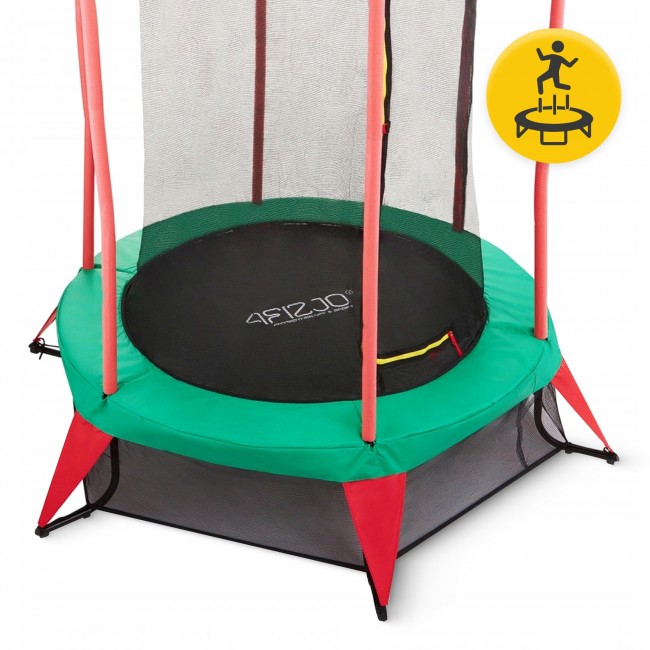 Батут дитячий для дому 4FIZJO Kids 140 см Green/Red (P-5907739319456)