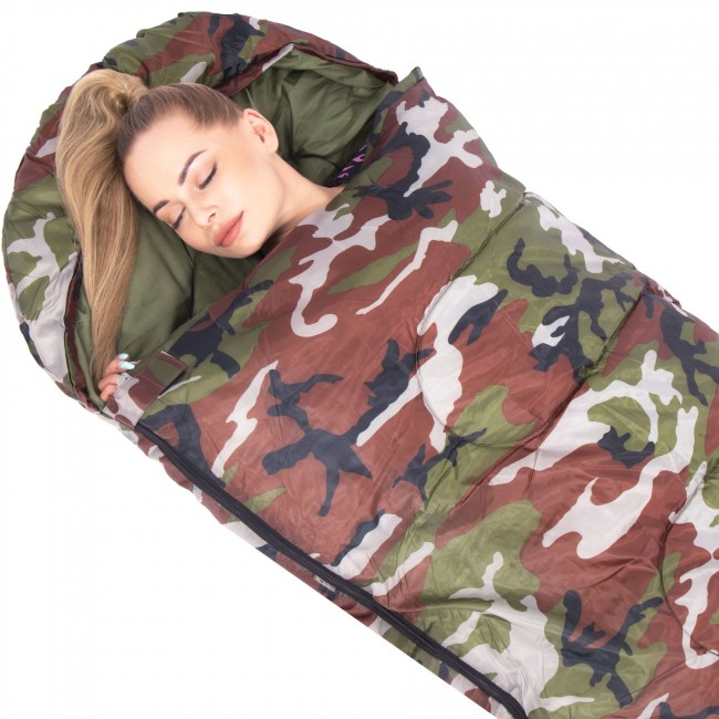 Спальный мешок (спальник) Springos 2 в 1 CS0041 +8 ...+20 °C R Khaki/Green