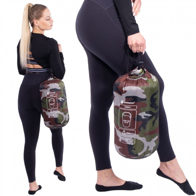 Спальный мешок (спальник) Springos 2 в 1 CS0041 +8 ...+20 °C R Khaki/Green