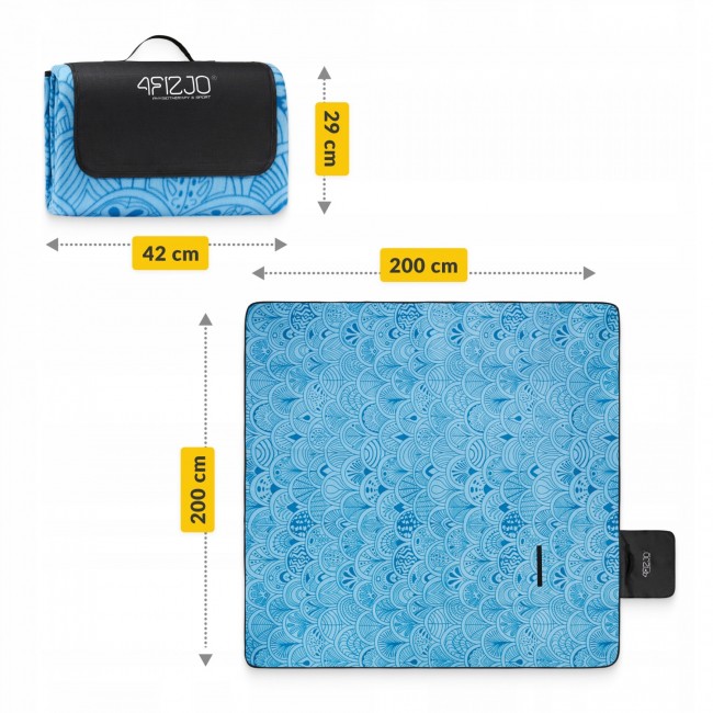 Килимок для пікніка та кемпінгу 4FIZJO 200 x 200 см складний (P-5905973400947)