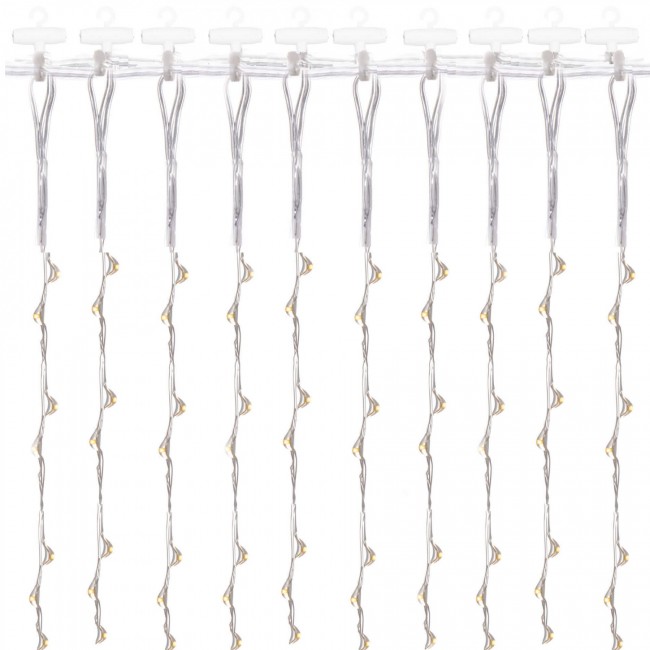 Гирлянда водопад (штора) Springos 2 x 2 м 200 LED Pilot USB CL4020 Warm White