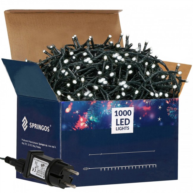 Гирлянда уличная (наружная) Springos 90 м 1500 LED CL1501 Cold White