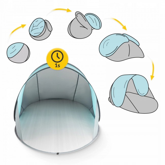 Намет пляжний 4FIZJO Pop-Up 195 x 120 см Grey/Mint, що саморозкладається (P-5905973401432)