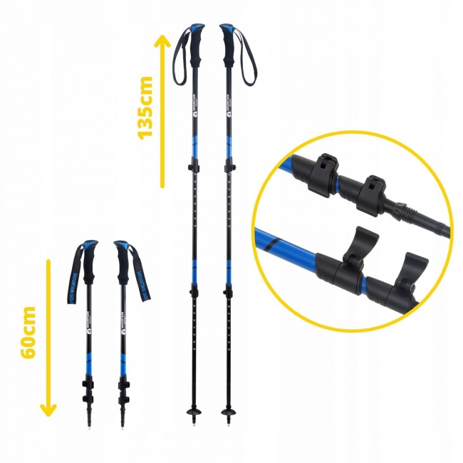 Трекінгові палиці Mountain Goat Peak+ 60-135 см Black/Blue (P-5907739318268)