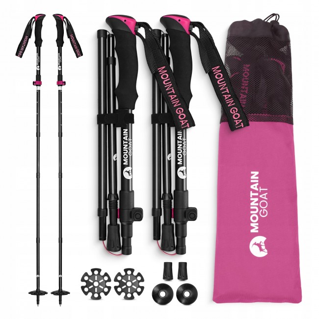 Трекинговые палки Mountain Goat Pro+ 43-130 см Black/Pink (P-5905973404662) Трекинговые палки Mountain Goat Pro+ 43-130 см Black/Pink (P-5905973404662)