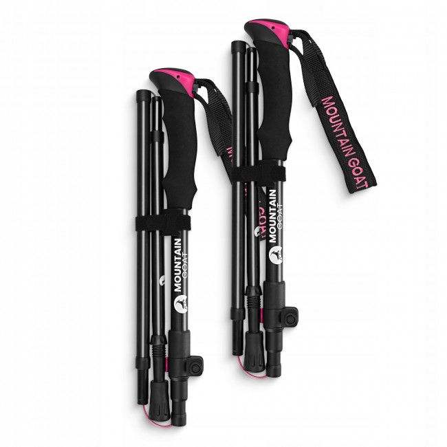 Трекінгові палиці Mountain Goat Pro+ 43-130 см Black/Pink (P-5905973404662)