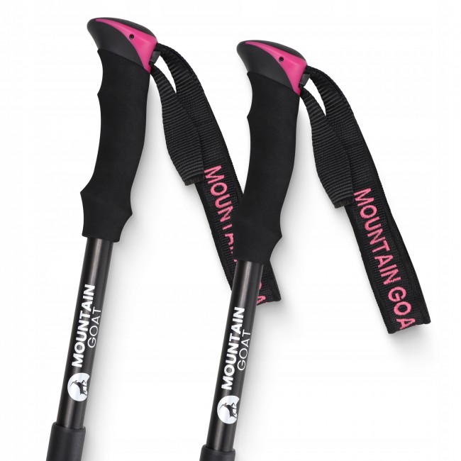 Трекінгові палиці Mountain Goat Pro+ 43-130 см Black/Pink (P-5905973404662)