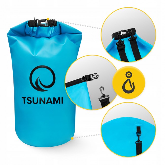 Гермомішок TSUNAMI Dry Pack 20 л водозахисний Sky Blue (P-5905973400022)