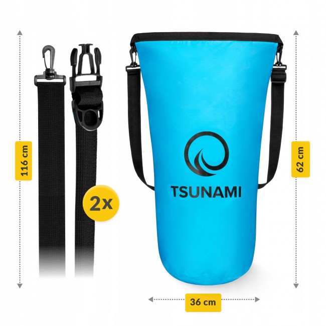 Гермомішок TSUNAMI Dry Pack 20 л водозахисний Sky Blue (P-5905973400022)