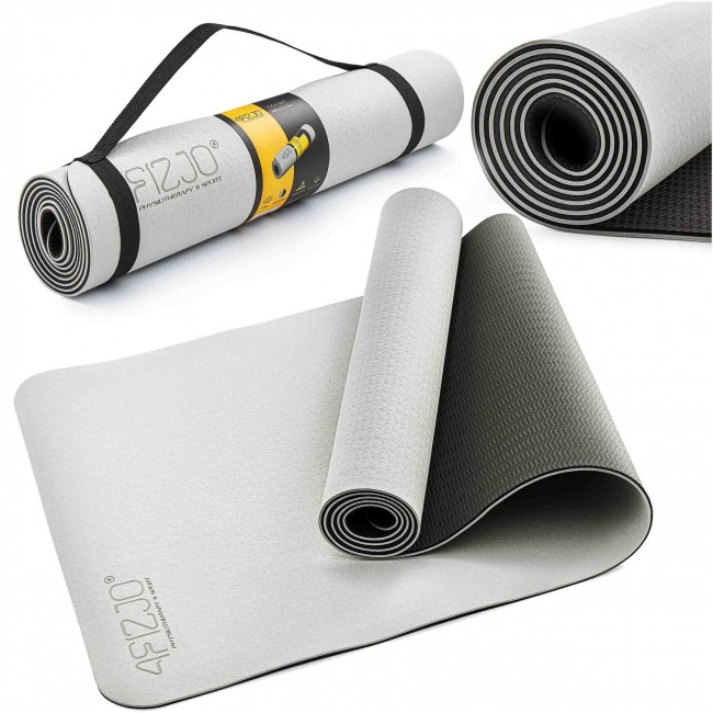 Килимок спортивний 4FIZJO TPE 4 мм для йоги 4FJ0336 Grey/Black Килимок спортивний 4FIZJO TPE 4 мм для йоги 4FJ0336 Grey/Black