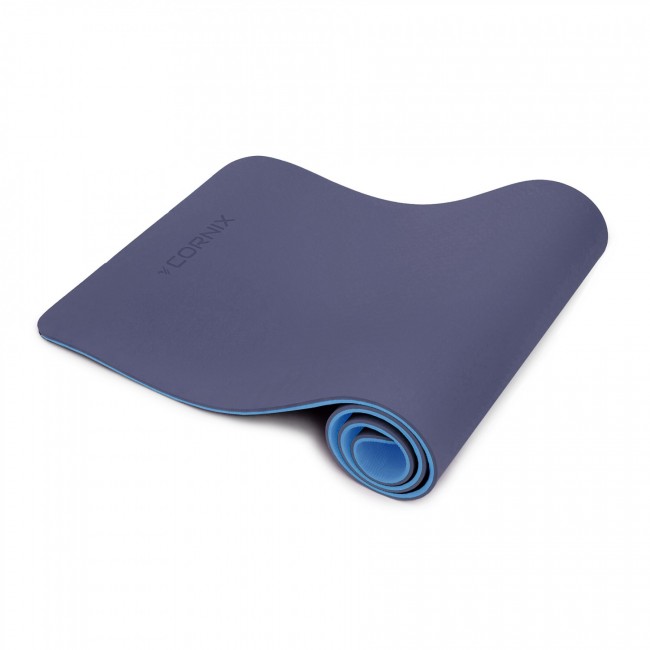 Коврик спортивный Cornix TPE 183 x 61 x 1 cм для йоги и фитнеса XR-0092 Blue/Sky Blue
