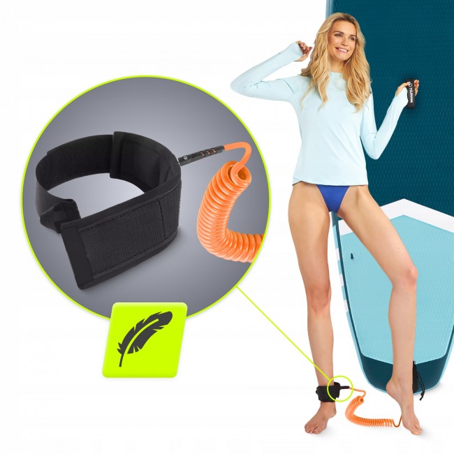 Лиш страховочный для SUP доски TSUNAMI SUP-Leash Black/Orange (P-5907739316493)